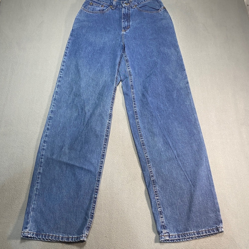 LL Bean Double L Wide Leg Jeans Womens 8 MT Blue Excellent Vintage High Rise